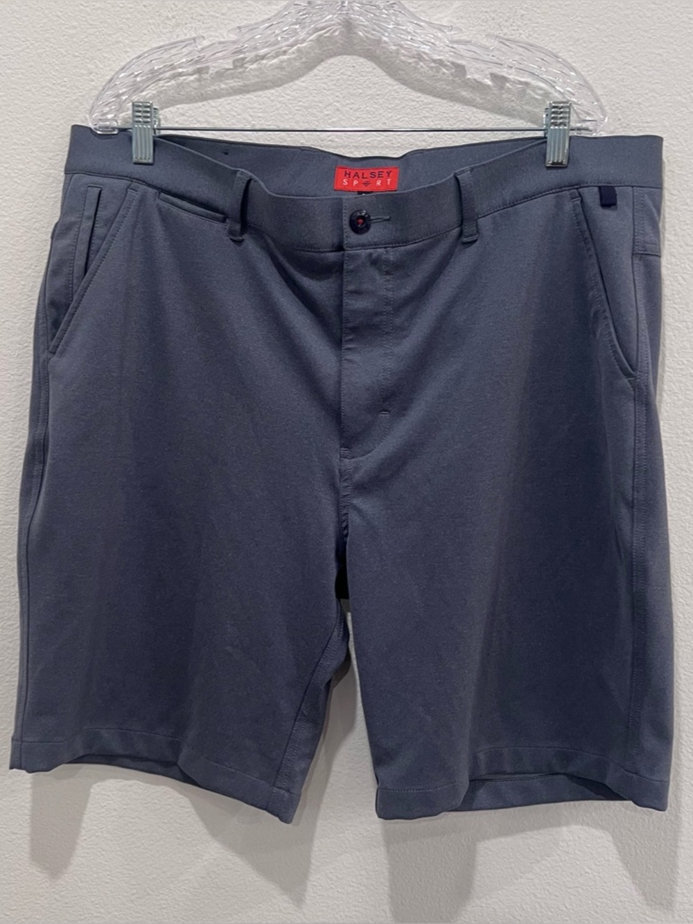 Halsey Sport Activewear Chino Shorts Mens Sz 40 Blue Comfort Golf Preppy Casual